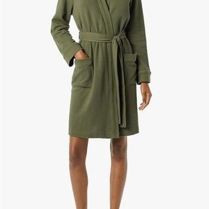 Women's Green Waffle Knit Robe